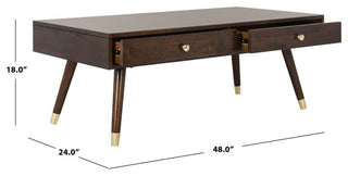 Safavieh Levinson Gold Cap Coffee Table, Brown