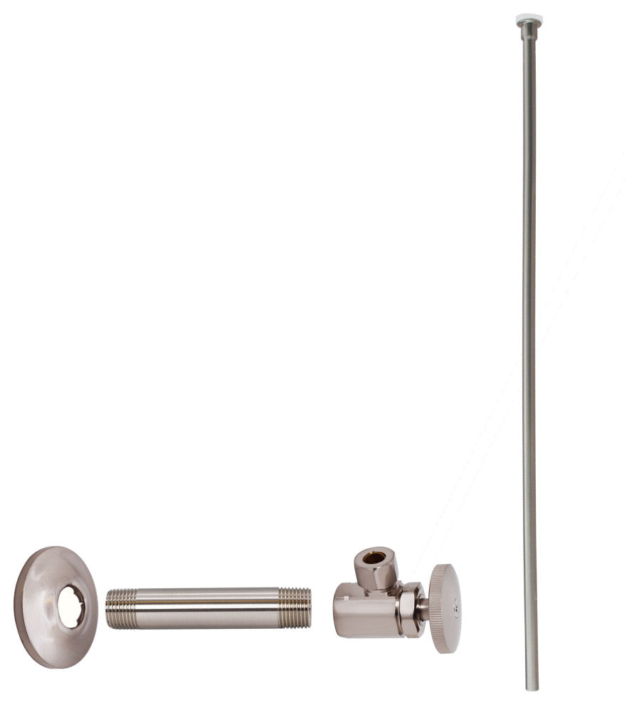 Toilet Kit - 1/2" Ips X 3/8" Od X 20" Flat Head In Oil Rubbed Bronze, Satin Nickel
