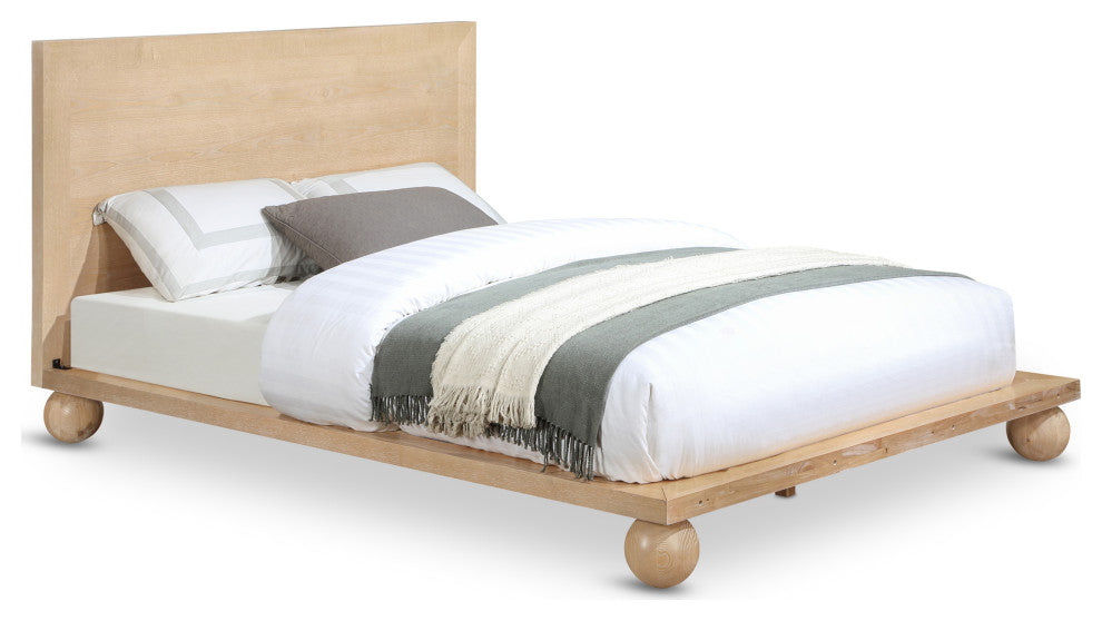 Kent Solid Ash Wood Bed, Natural, King