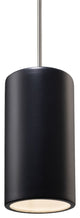 Large Cylinder Pendant, Carbon Matte Black, Polished Chrome, Incandescent