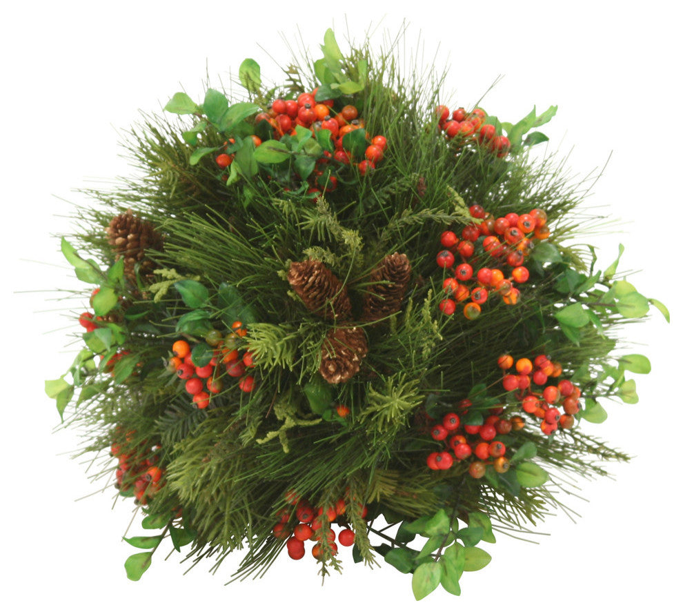 Mixed Pine Ball with Berriesand Pine Cones