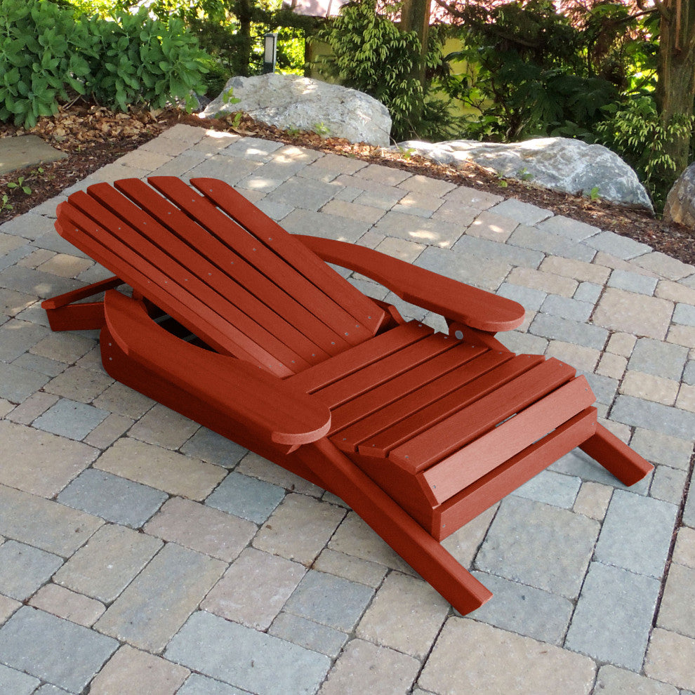 Merrow Folding & Reclining Adirondack Chair, Red