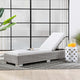 Conway Outdoor Patio Wicker Rattan Chaise Lounge Light Gray White