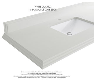 Nashville 42" Single Sink Bath Vanity, White 1.5" White Quartz