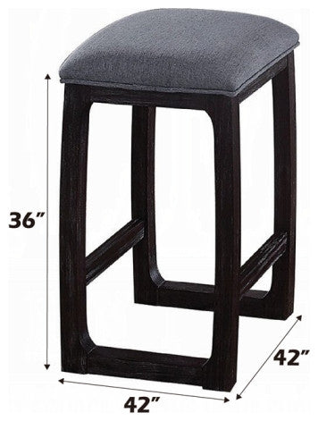 Razo Counter Height Table, Marble and Weathered Espresso
