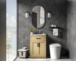 Home Living 24" Single Bathroom Vanity, Honey Brown