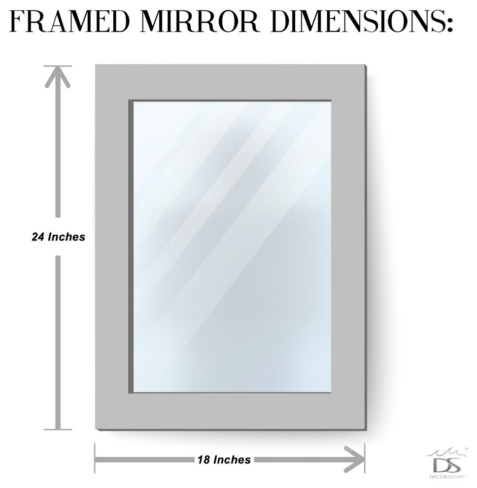 DecorShore 24"x18" Mosaic Glass Tile Frame Mirror, Turquoise