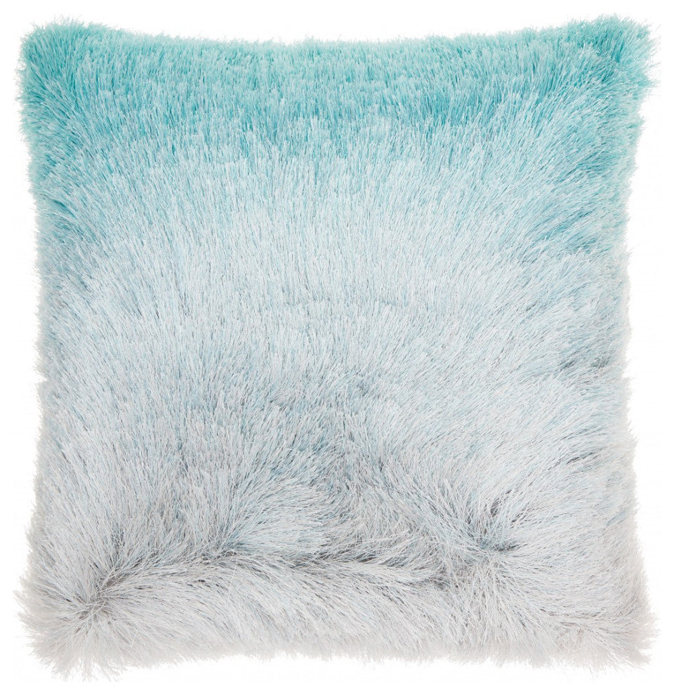 Plush Turquoise Silver Accent Throw Pillow