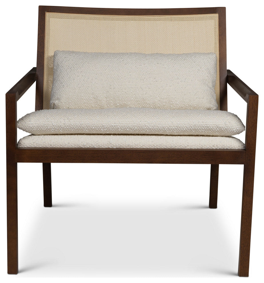Modern Brazilian, Barra, Cane Lounge Chair, Neutral Brown/Natural/Ivory
