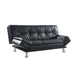 Upholstered Sofa Bed with Tufted Back, Black