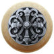 Chateau Natural Wood Knob, Unfinished With Antique-Style Pewter