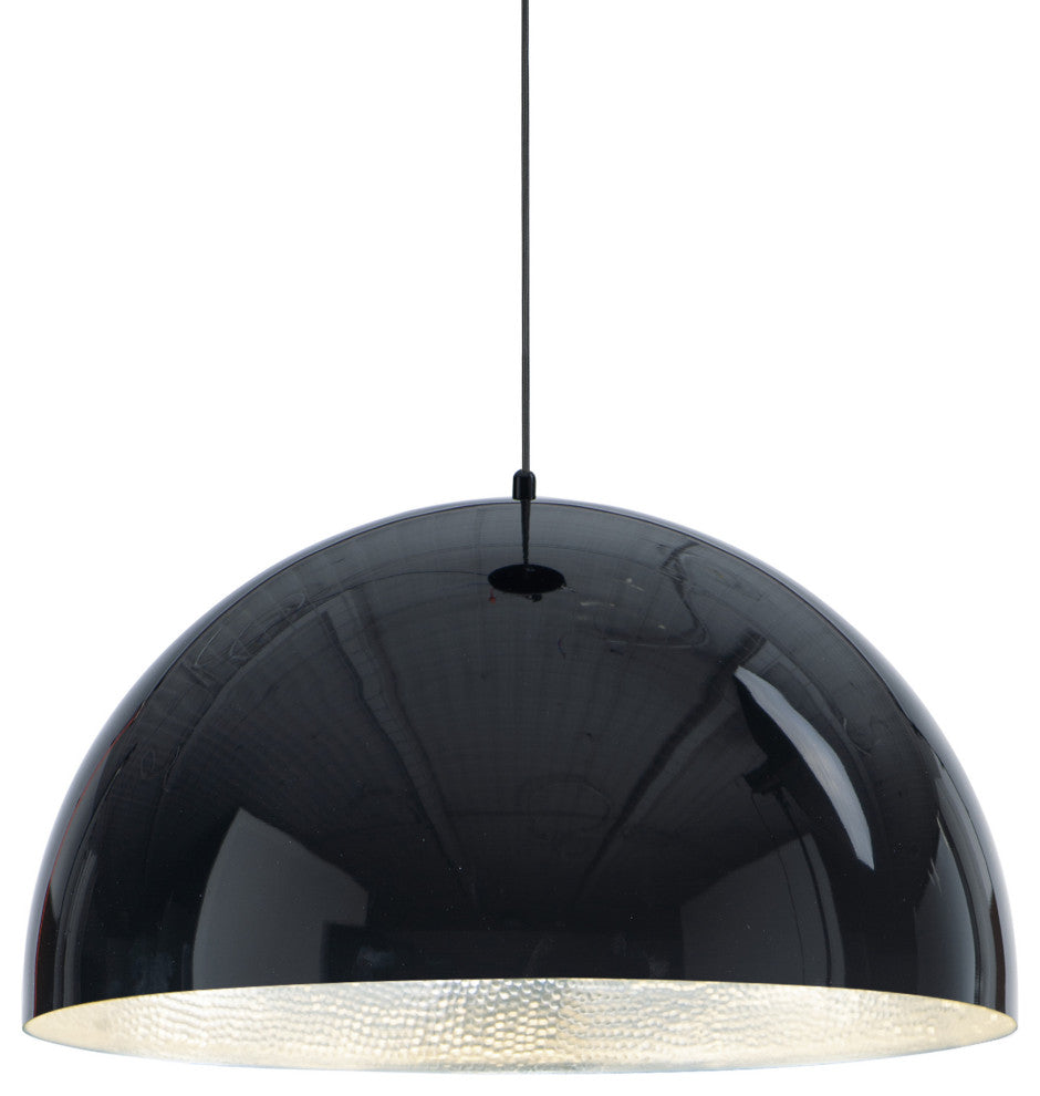 ET2 E24906 Hemisphere 31"W LED Pendant - Gloss Black / Aluminum