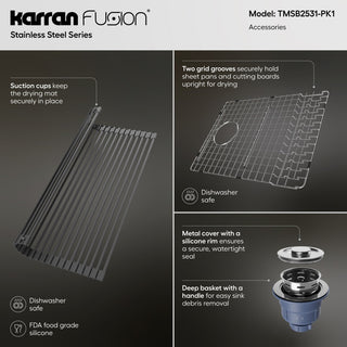 Karran Fusion Top Mount 25-in x 22-in Stainless Steel Single Bowl Kitchen Sink