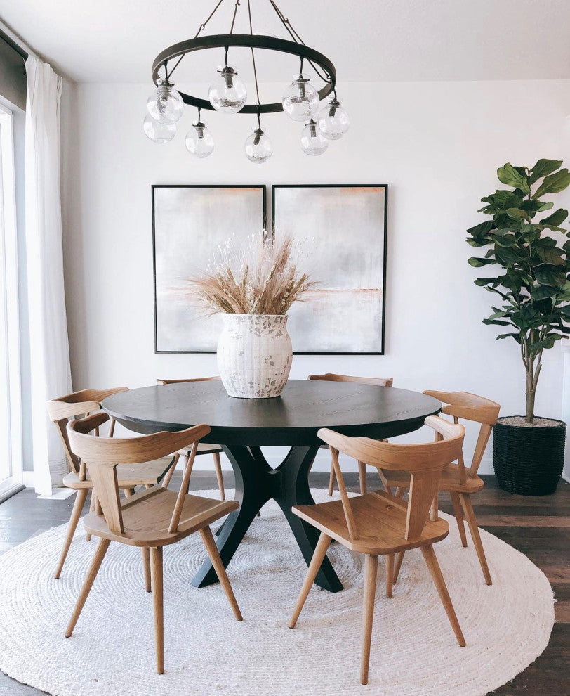 Palma 60" Round Dining Table, Ebony Oak