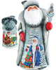 Time With Santa Childhood Santa, Woodcarved Figurine
