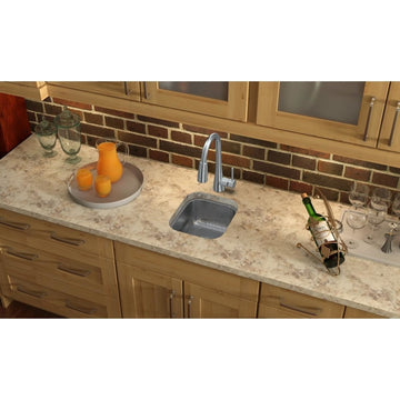 Elkay SCUH1012SH ELKAY RESIDENTIAL1 Basin Undermount Bar Sink Hammered Mirror