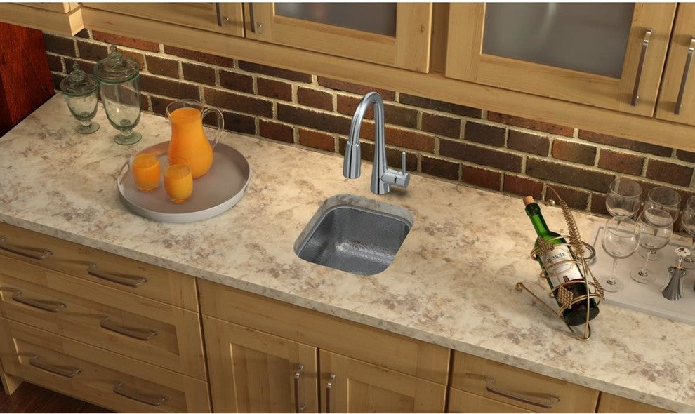 Elkay SCUH1012SH ELKAY RESIDENTIAL1 Basin Undermount Bar Sink Hammered Mirror