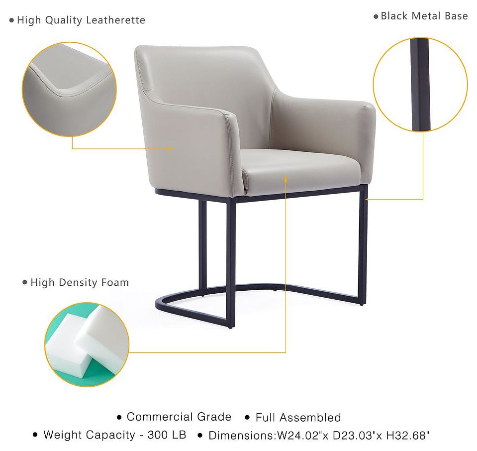 Manhattan Comfort Serena Dining Chair, Set of 8, Light Gray