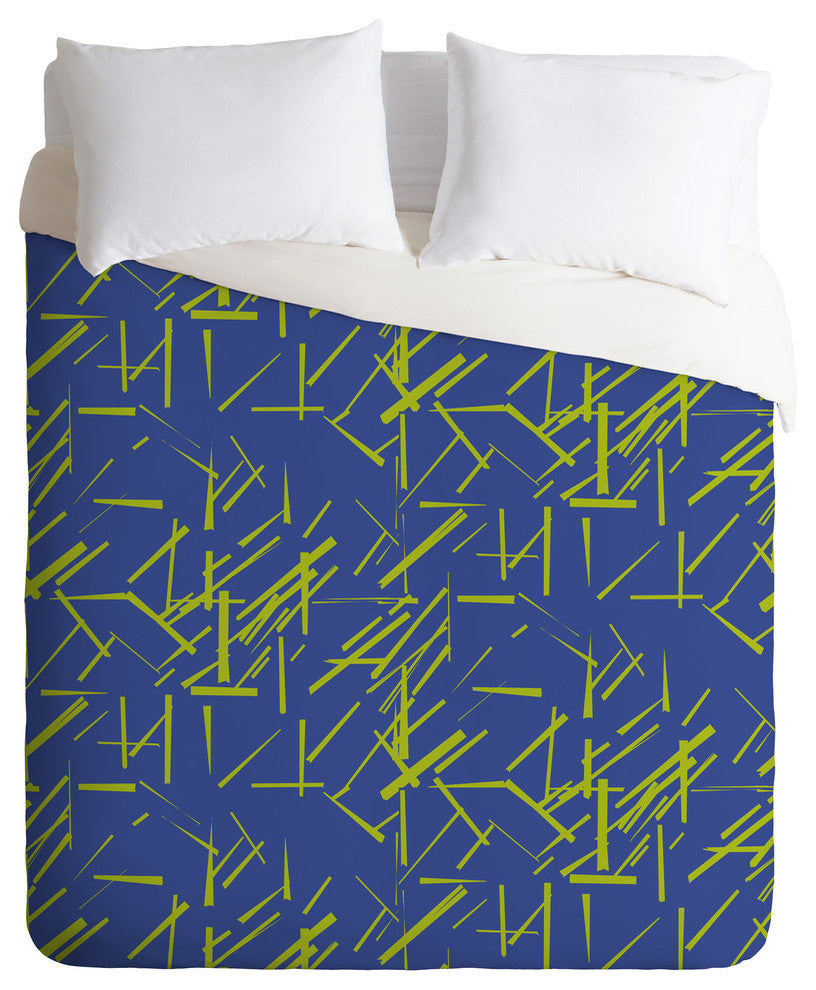 Deny Designs Karen Harris Konstructivist Periwinkle Duvet Cover-Lightweight
