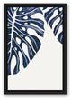 Tropical Indigo Leaves 12x18 Black Floating Framed Canvas
