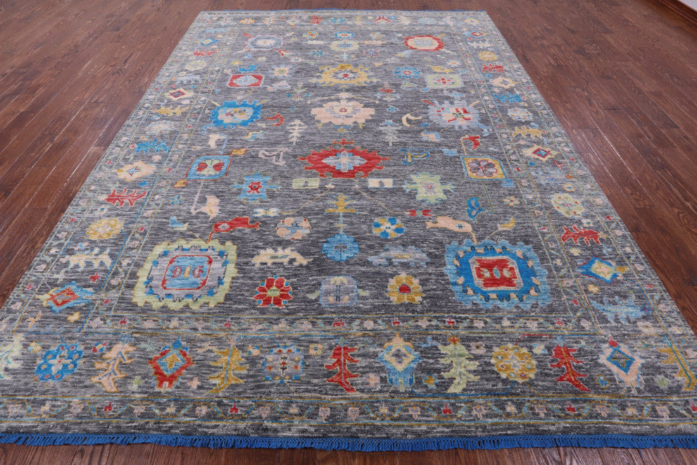 Turkish Oushak Hand Knotted Wool Rug 8' 11" X 11' 11" - Q15738