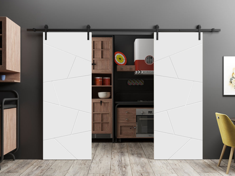 Slab Barn Door Panel 24 x 84 | Planum 0990 Painted White