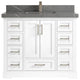 Boston 42 Single Sink Bath Vanity in White 2" Piatra Gray
