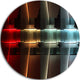 Kitchen With Led Lighting, Abstract Digital Art Disc Metal Artwork, 23"