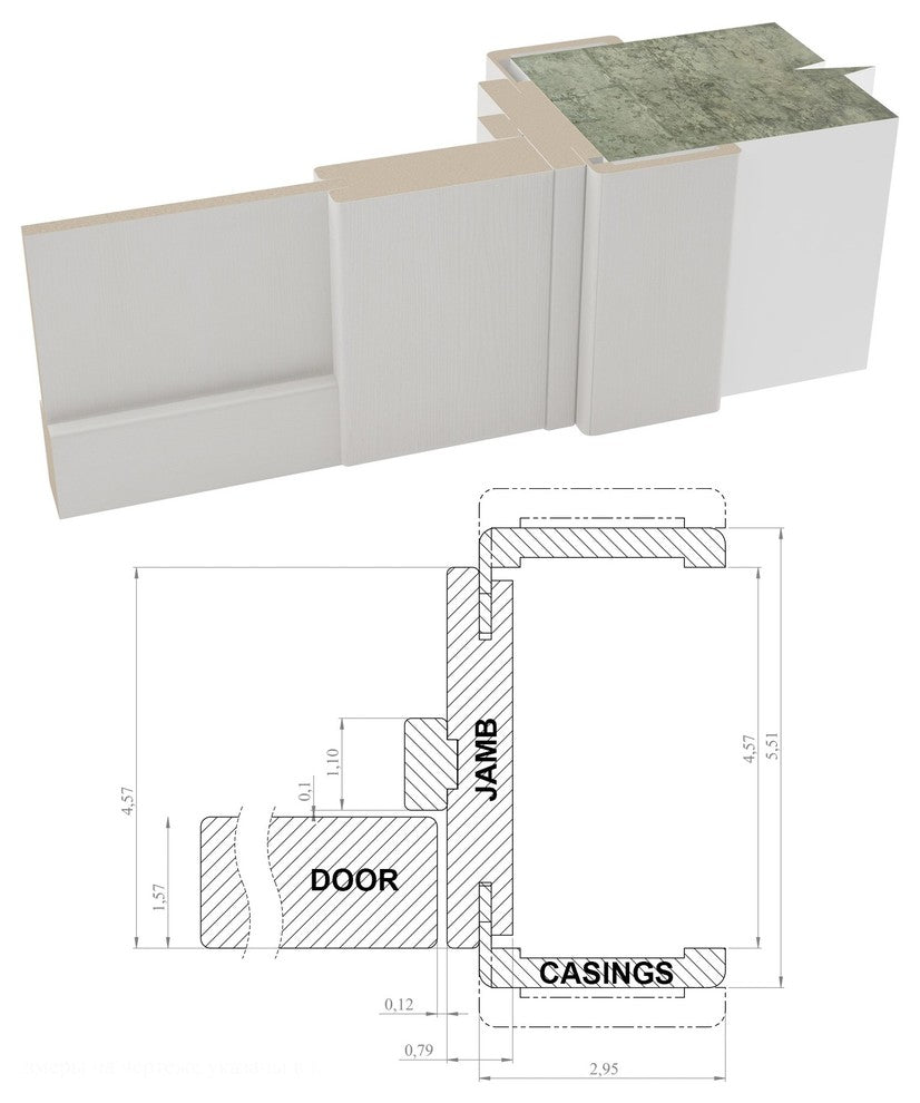 French Double Doors & Hardware | Quadro 4111 White Ash | Bedroom Hall Panel, 60"
