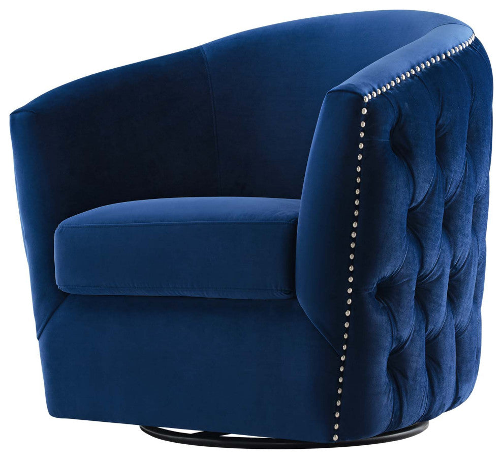 Armchair Accent Chair, Set of 2, Velvet, Blue Navy, Modern, Lounge Hospitality