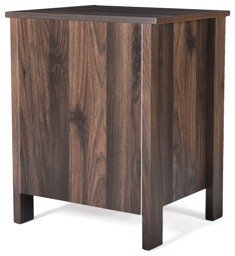 Titeca Contemporary 2 Drawer Nightstand, Medium Brown