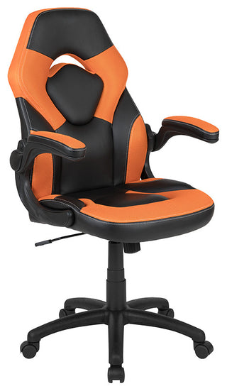 Gaming Desk and Orange/Black Racing Chair Set
