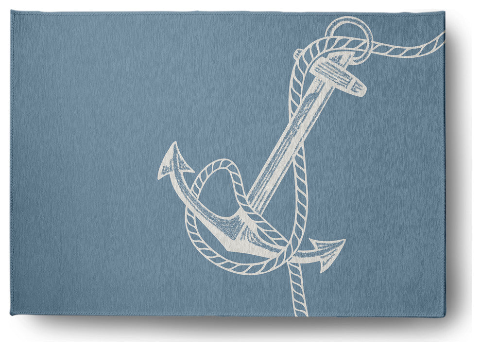 Anchored Nautical Chenille Rug