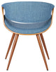 Jerrod Dining Chair, Walnut Finish and Blue Fabric