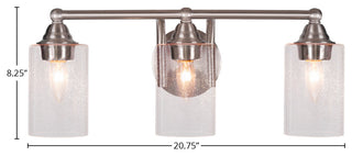 Paramount 3-Light Bath Bar, Brushed Nickel, 4" Clear Bubble