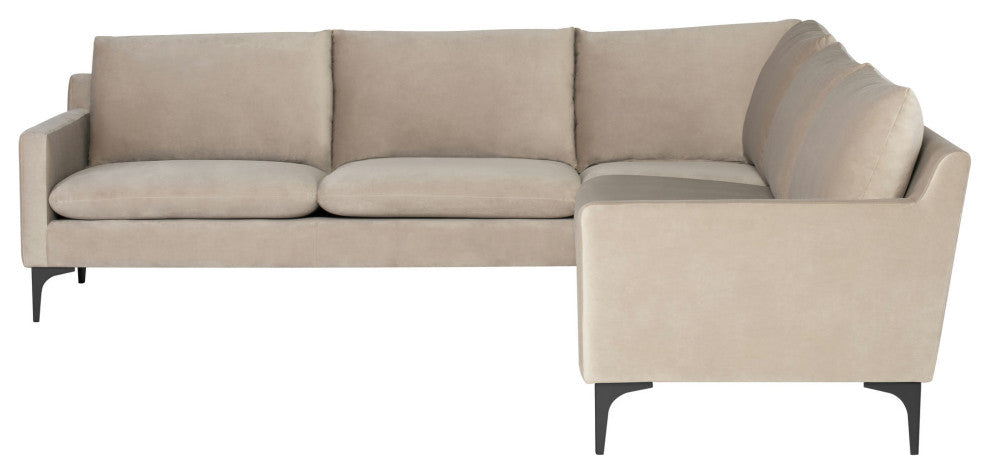 Anders Nude Fabric Sectional Sofa, HGSC648