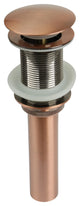 Copper Push Button Bathroom Sink Drain Stopper Without Overflow-3 Years Warranty, Copper