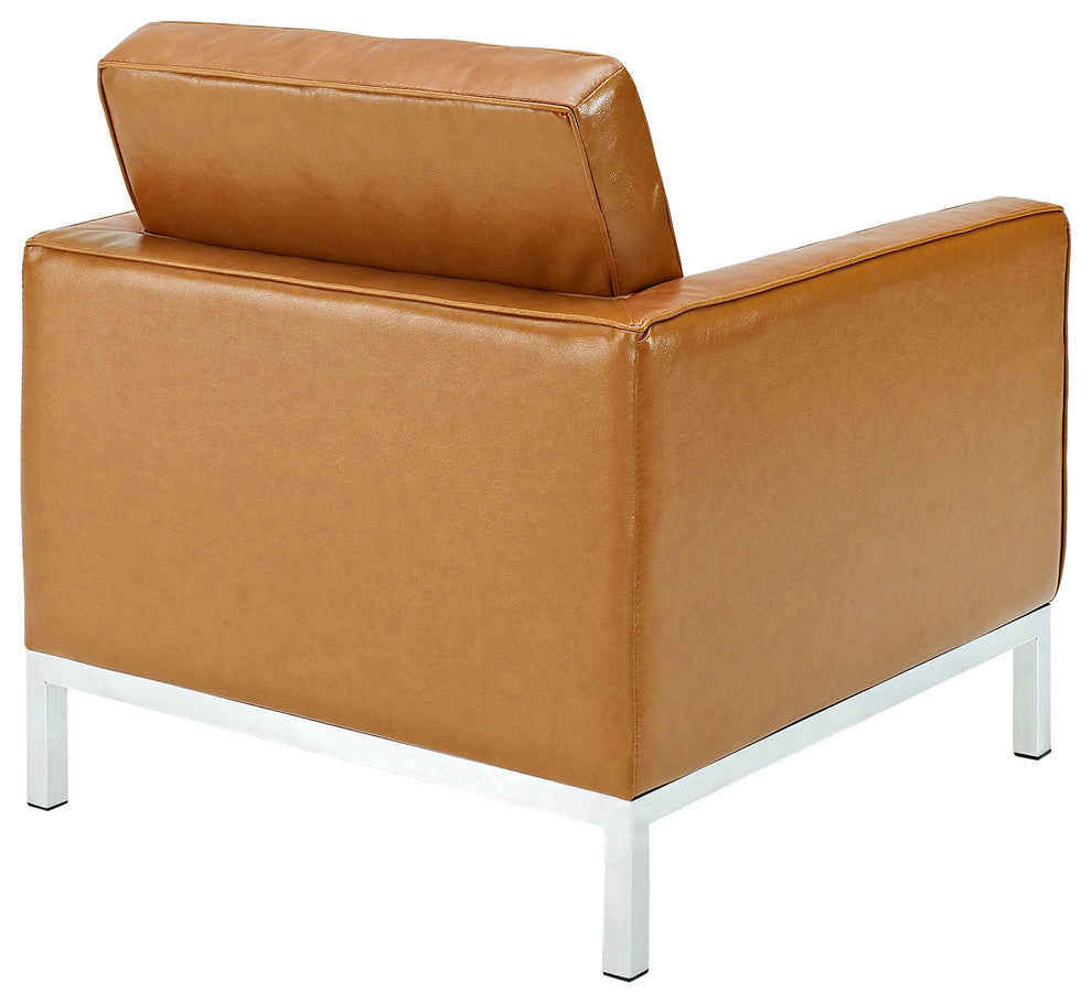 Modway Loft Leather Armchairs, Set of 2
