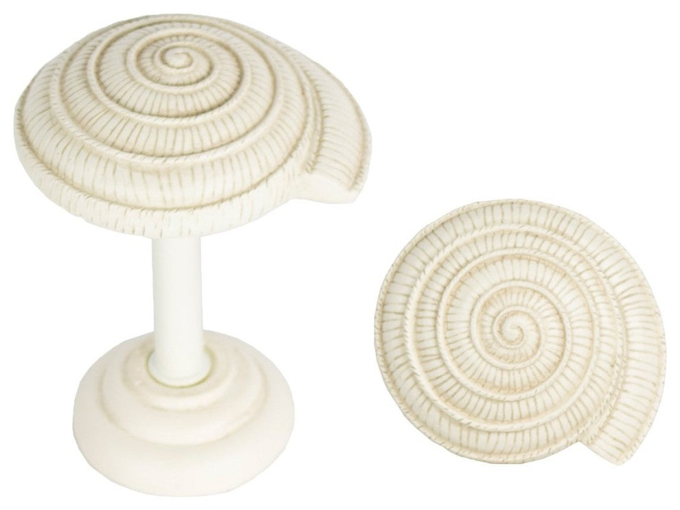 Snail Drapery Holdback Medallion, Ivory