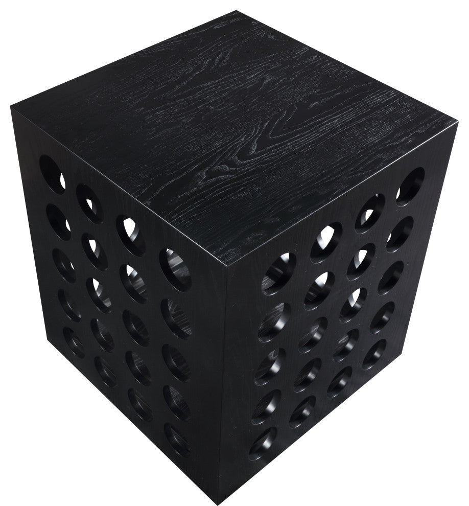 Kinsley Oak Veneer End Table, Black