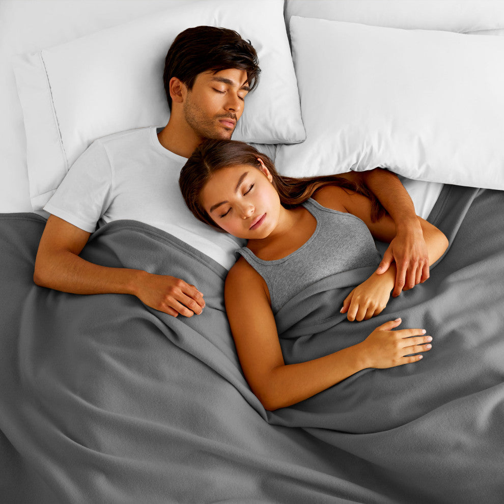 Bare Home Polar Fleece Lightweight Blanket, Gray, King