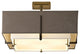 Exos Square Double Shade Semi-Flush 4 Light, Bronze