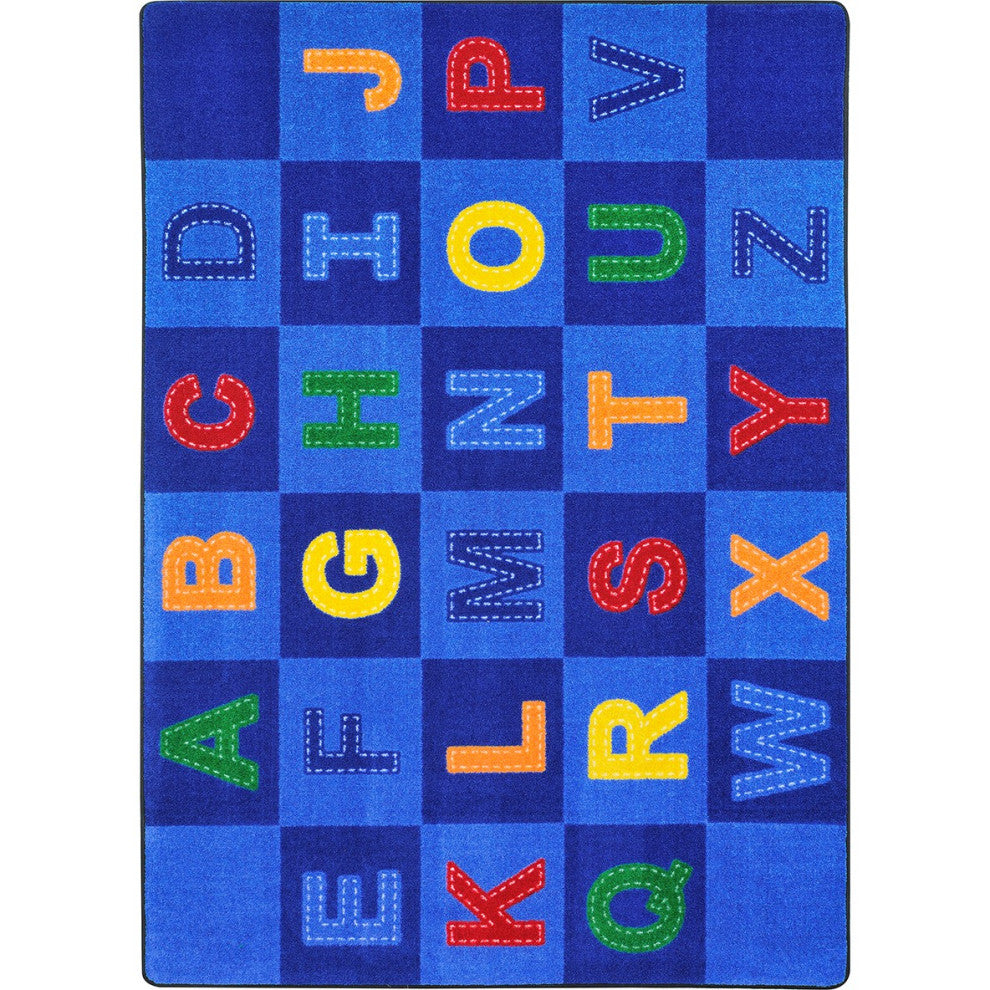 Patchwork Letters 7'8" X 10'9" Area Rug, Color Multi
