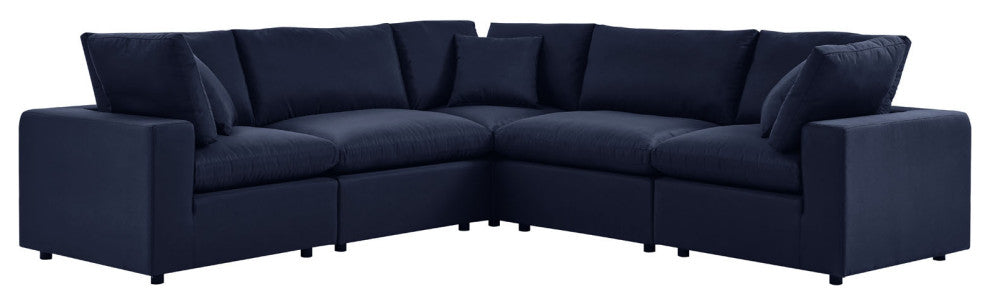 Modular Lounge Sectional Deep Sofa Set, Blue Navy, Modern, Outdoor Hospitality