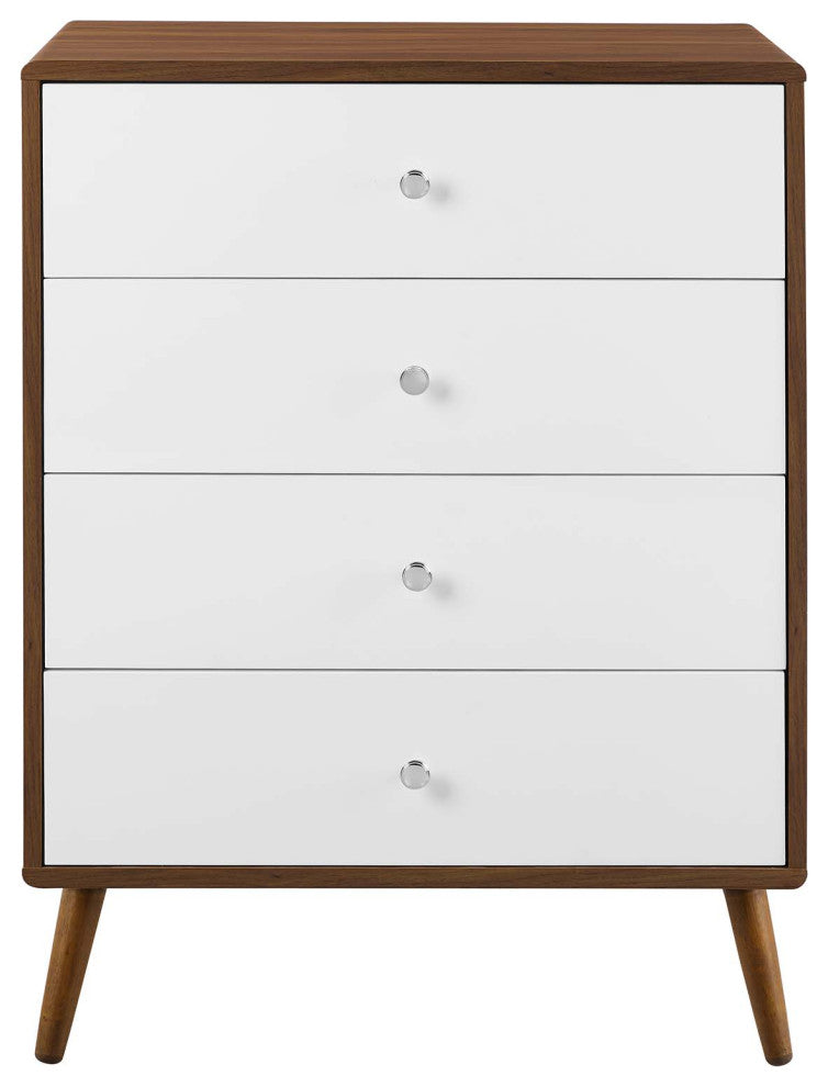 Transmit 4-Drawer Chest, Walnut White