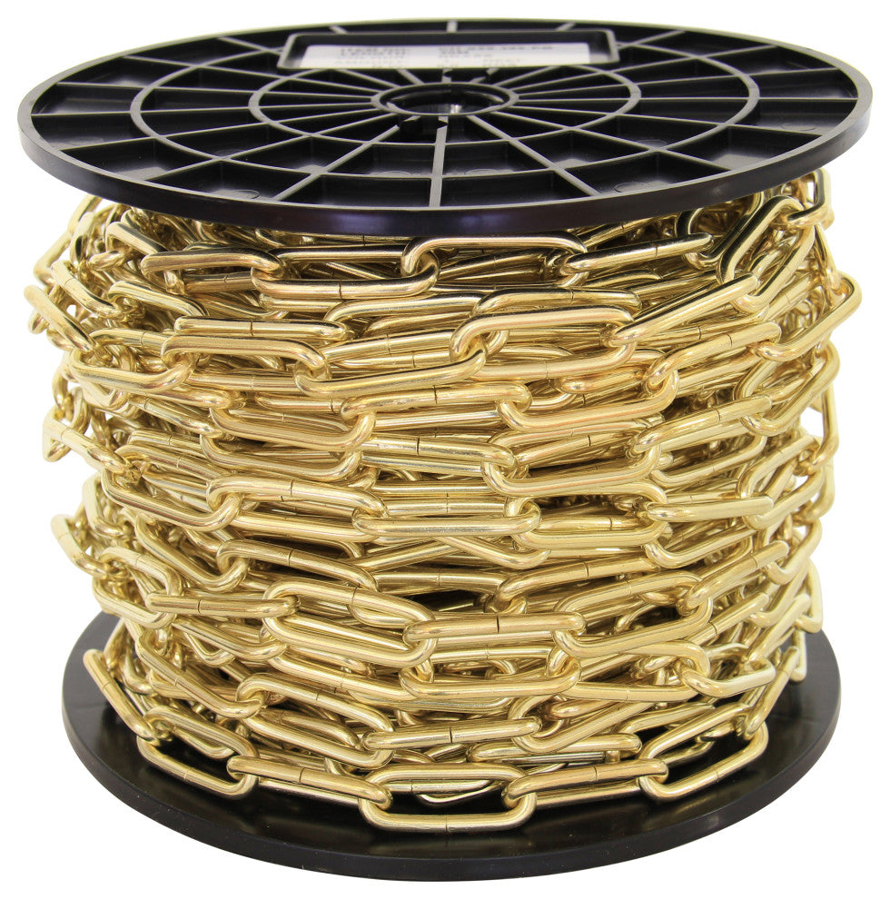 RCH Hardware Steel Standard Link Chandelier Chain, 65 Reel, Polished Brass, U40