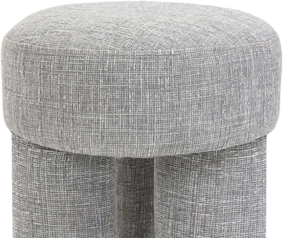 Larson Polyester Upholstered Ottoman/Stool, Grey