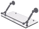 Waverly Place 18" Floating Glass Shelf with Gallery Rail, Matte Gray