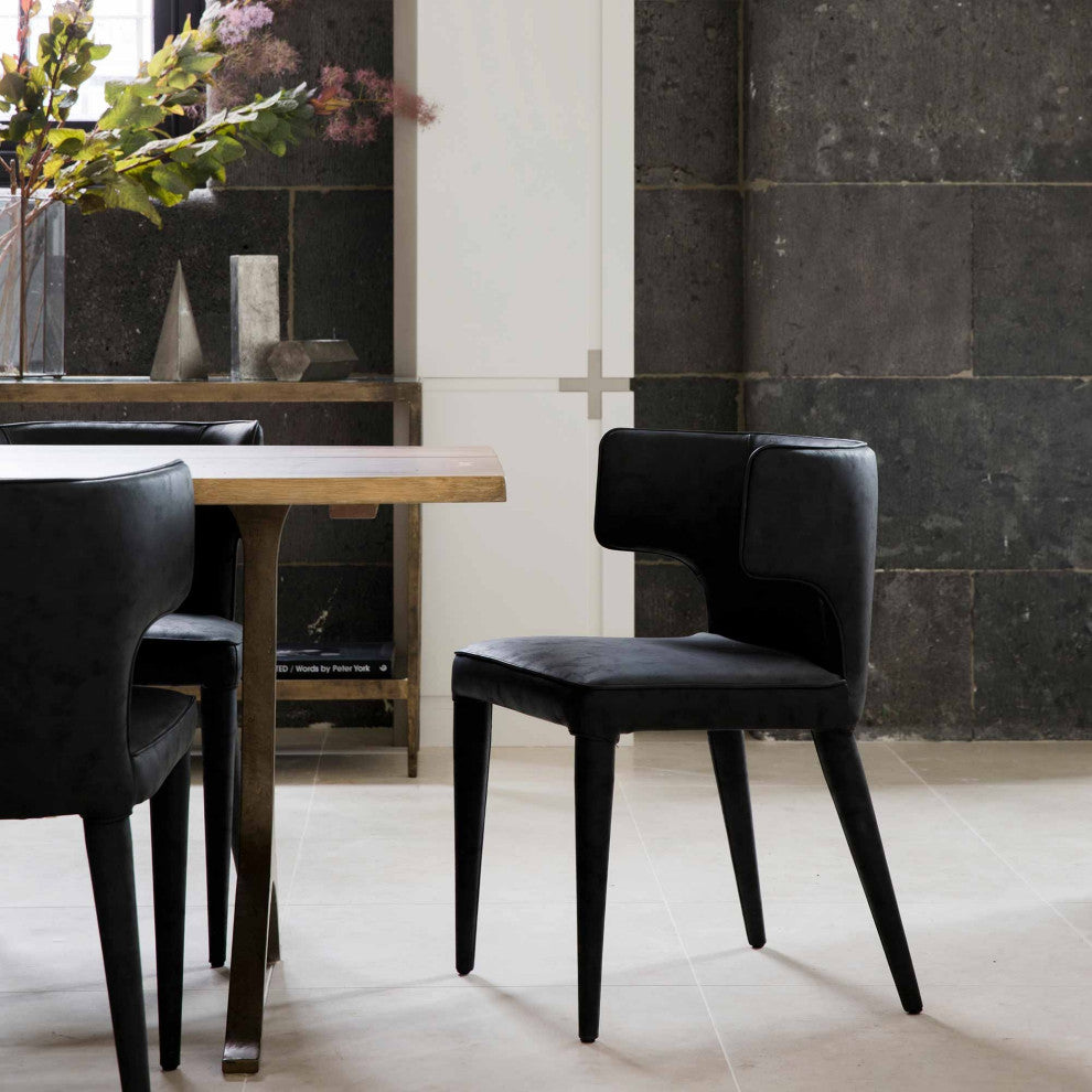 Elite Living Melore Wingback Upholstered Dining Side Chair, Dark Gray