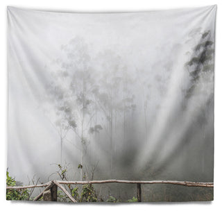 Fogs on Western Ghats Hills Landscape Wall Tapestry, 92"x78"